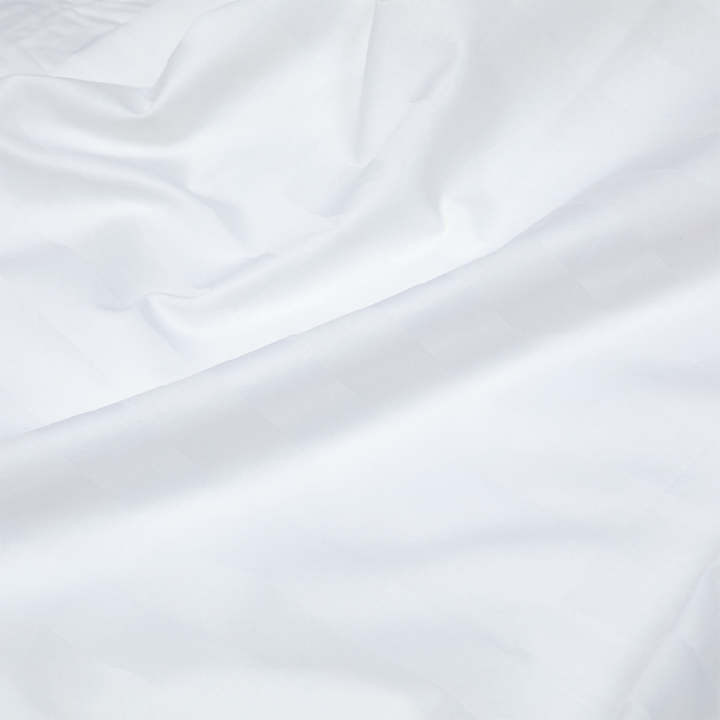 Juego de Sábanas Blancas Rayas King 600 Hilos