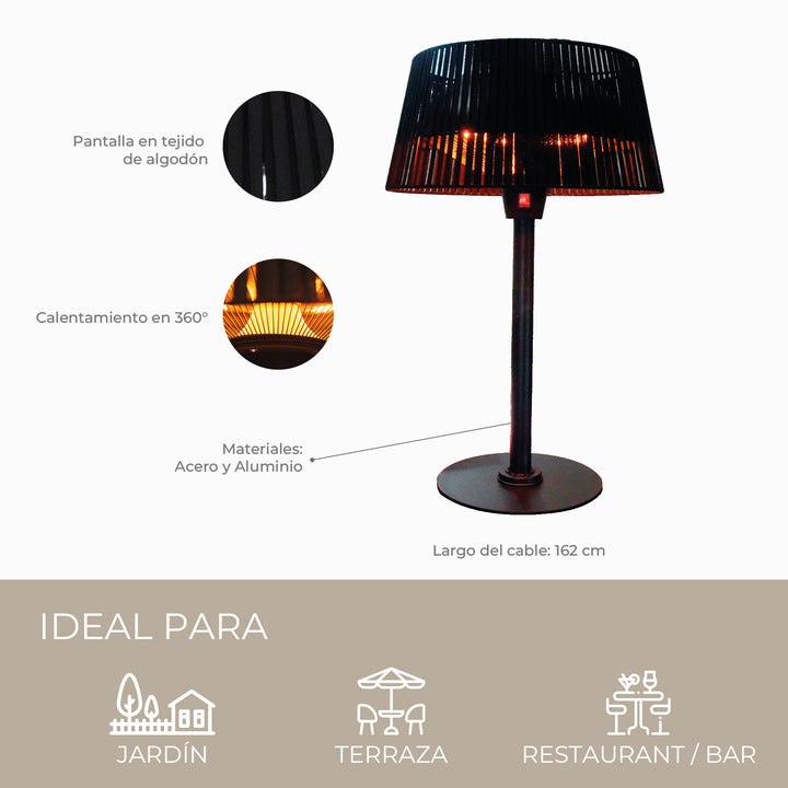 Estufa Eléctrica de Mesa Short Noir