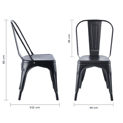 Set de 4 Sillas Tolix Negras