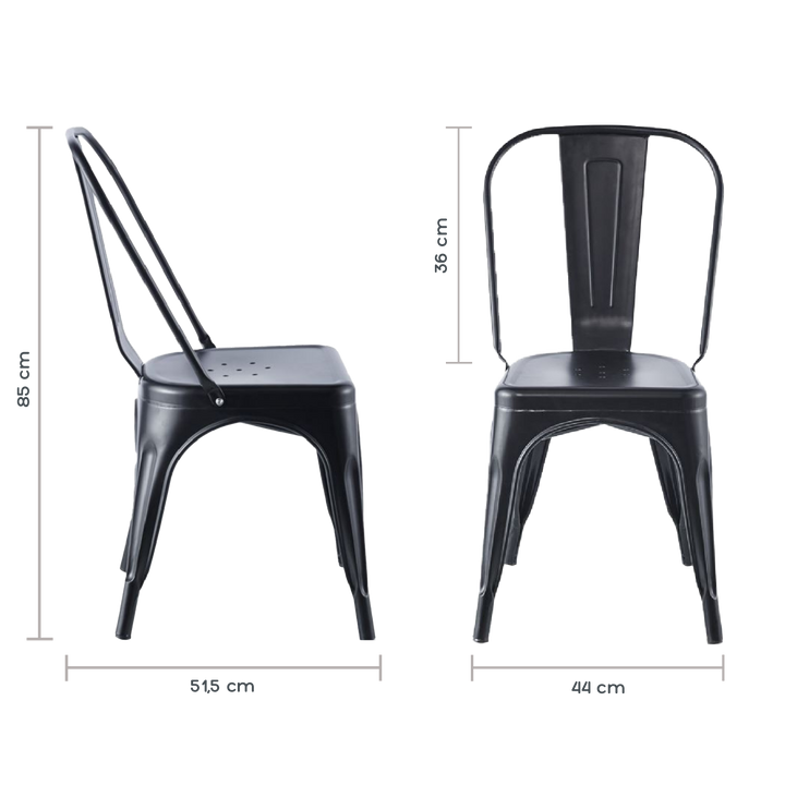 Set de 4 Sillas Tolix Negras