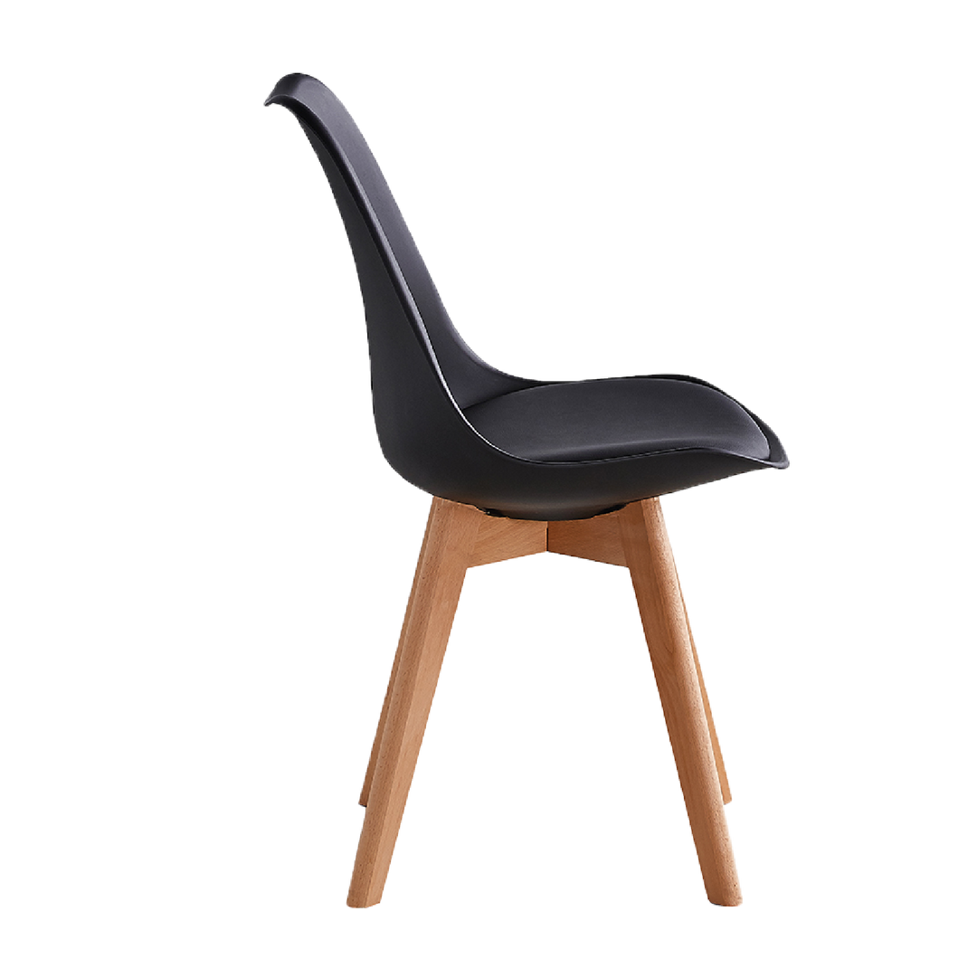 Set de 4 Sillas Eames Tulip Negras