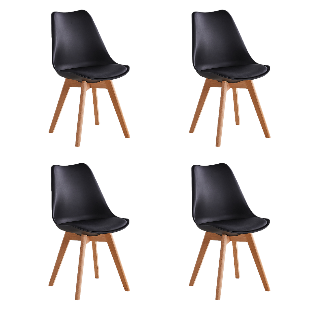 Set de 4 Sillas Eames Tulip Negras