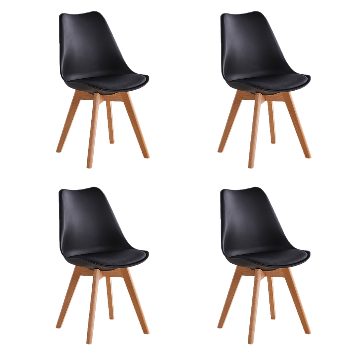 Set de 4 Sillas Eames Tulip Negras