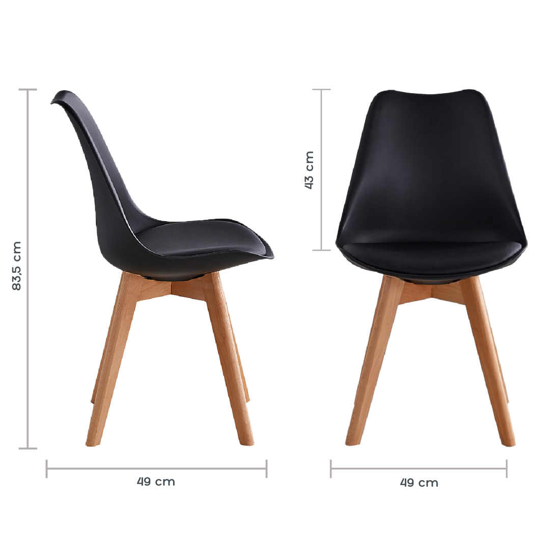 Set de 4 Sillas Eames Tulip Negras