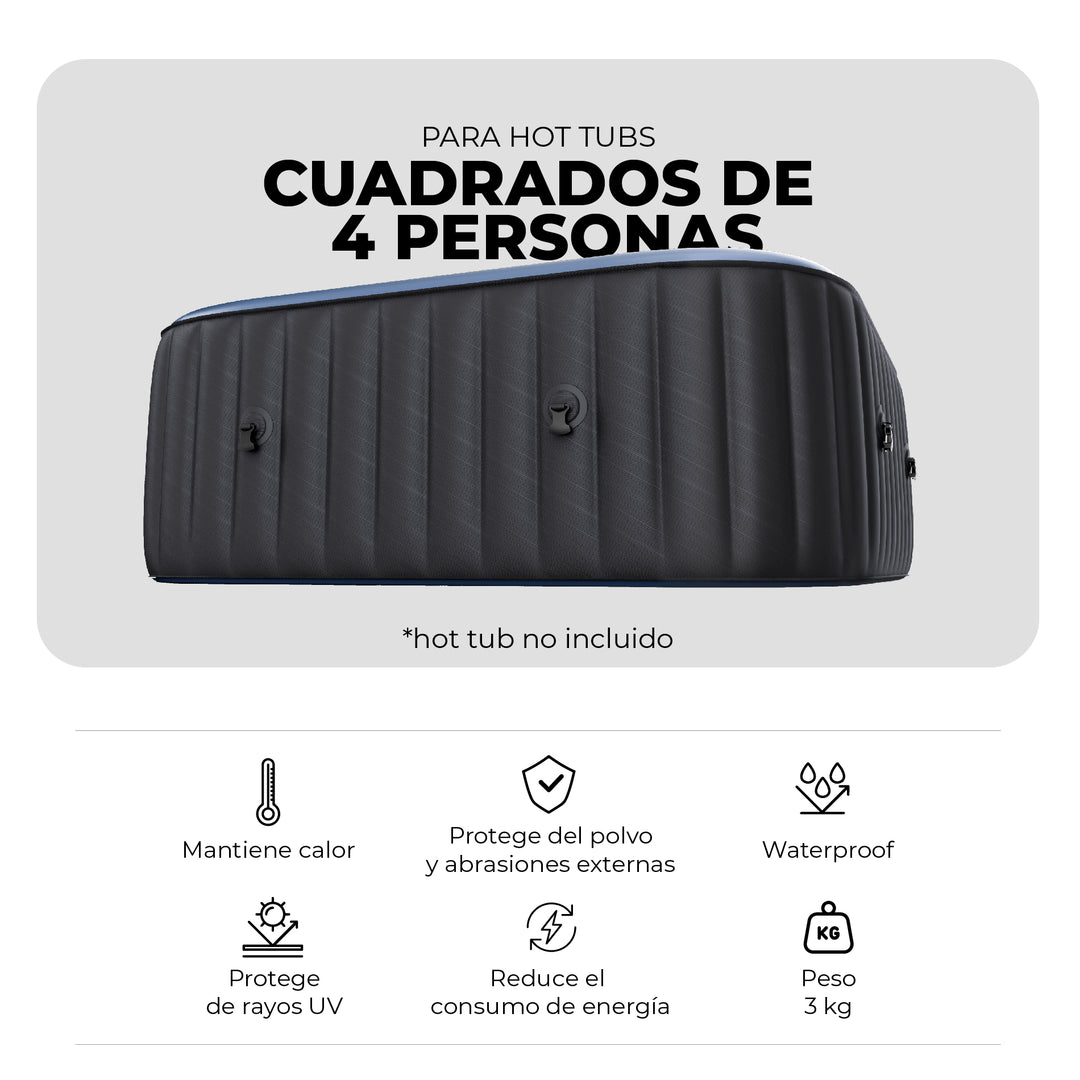 Cobertor Térmico para Hot Tubs Cuadrados de 4 Personas
