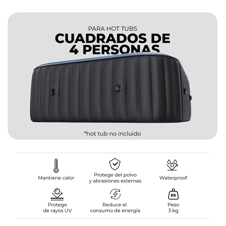 Cobertor Térmico para Hot Tubs Cuadrados de 4 Personas