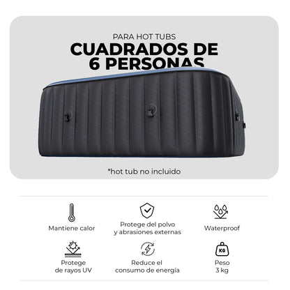 Cobertor Térmico para Hot Tubs Cuadrados de 6 Personas