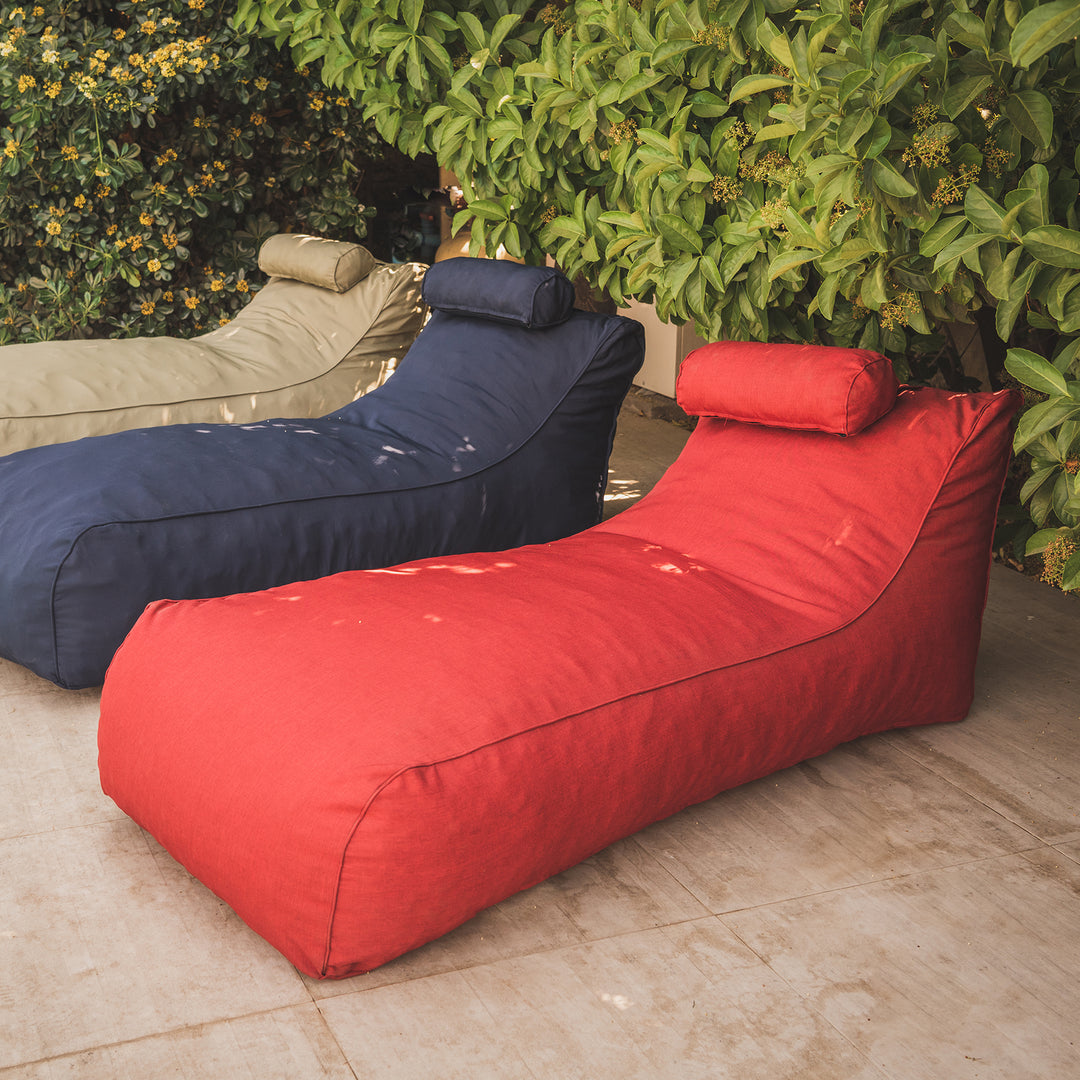 Pouf / Puff De Exterior Impermeable Rojo