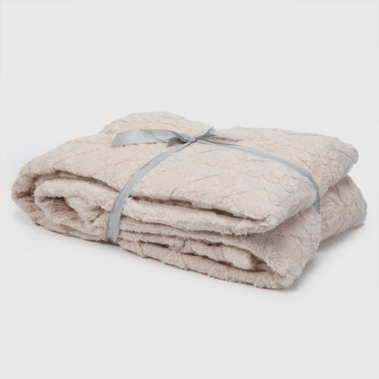 Manta Sherpa Jacquard Crema Queen