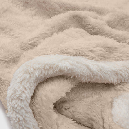 Manta Sherpa Polar Franela Beige 1,5 Plaza