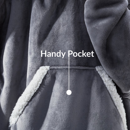 Manta Poncho Sherpa Gris