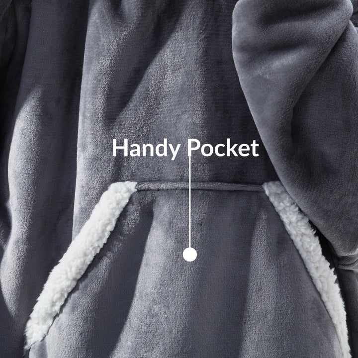 Manta Poncho Sherpa Gris