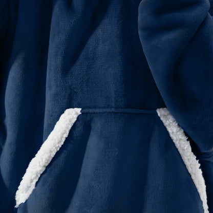 Manta Poncho Sherpa Azul