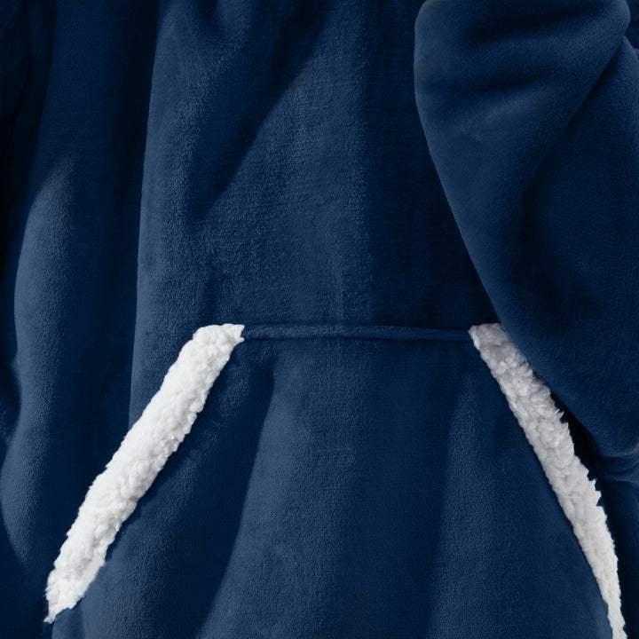 Manta Poncho Sherpa Azul
