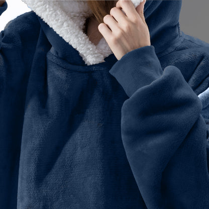 Manta Poncho Sherpa Azul