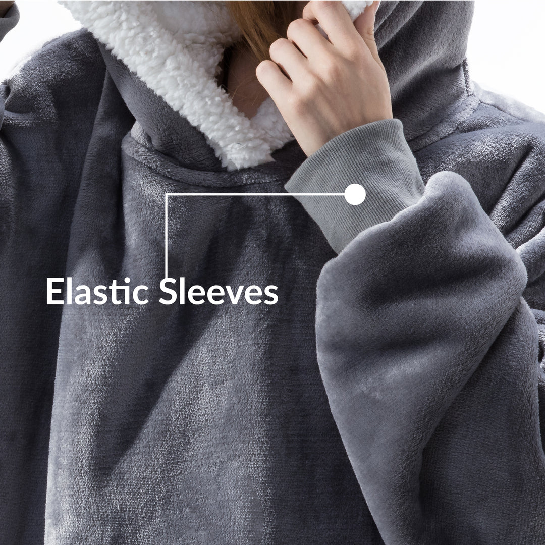 Manta Poncho Sherpa Gris