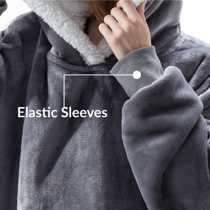 Manta Poncho Sherpa Gris
