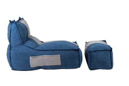 Sillón Pouf con Apoya Pies Raya