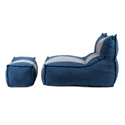Sillón Pouf con Apoya Pies Raya