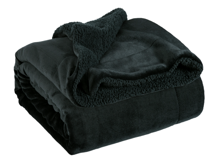 Manta Sherpa Queen Negra
